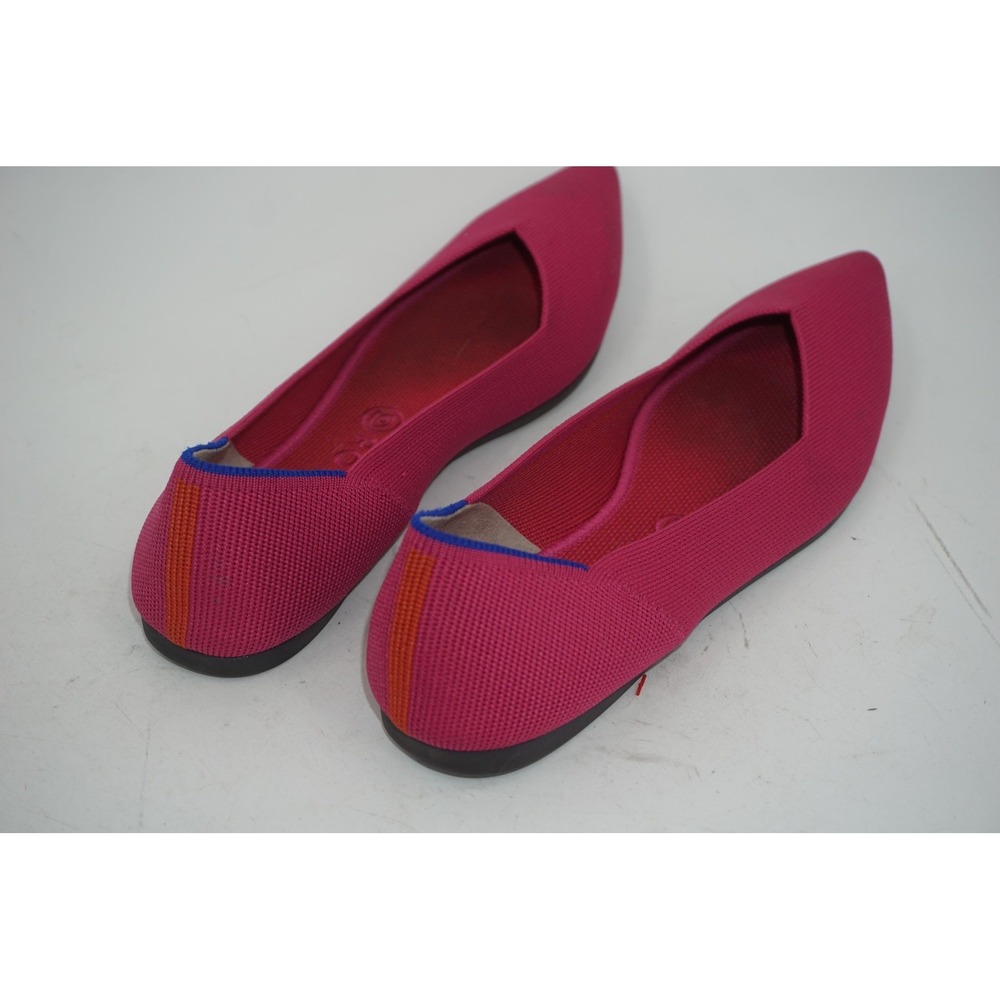 Rothy's The Point Ballet Flats Hot Pink Knit Washable Women's Size 10 - Picture 3 of 7